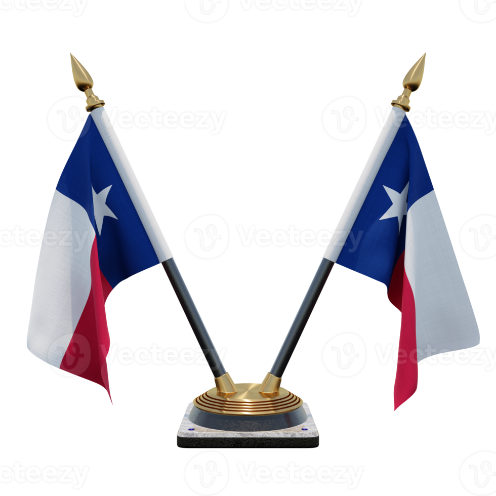 Texas 3d illustration Double V Desk Flag Stand png