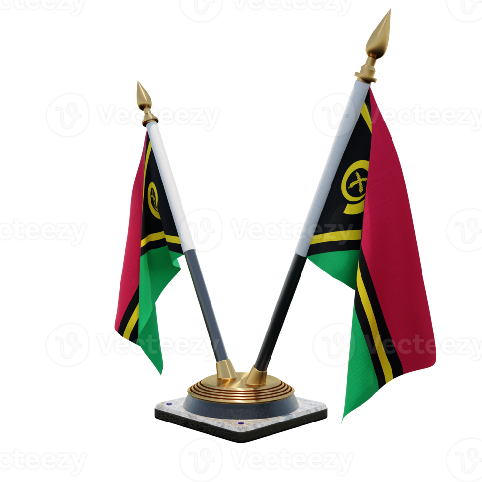 Vanuatu 3d illustration Double V Desk Flag Stand png