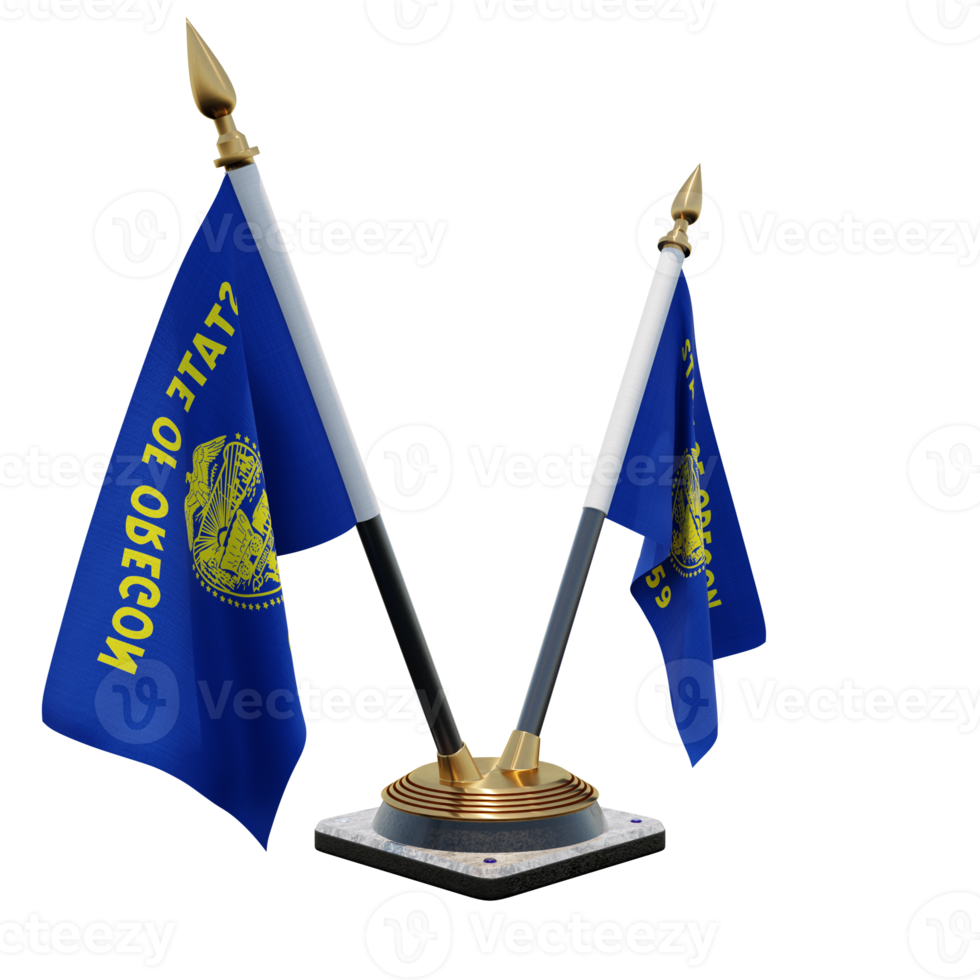 Oregon 3d illustration Double V Desk Flag Stand png
