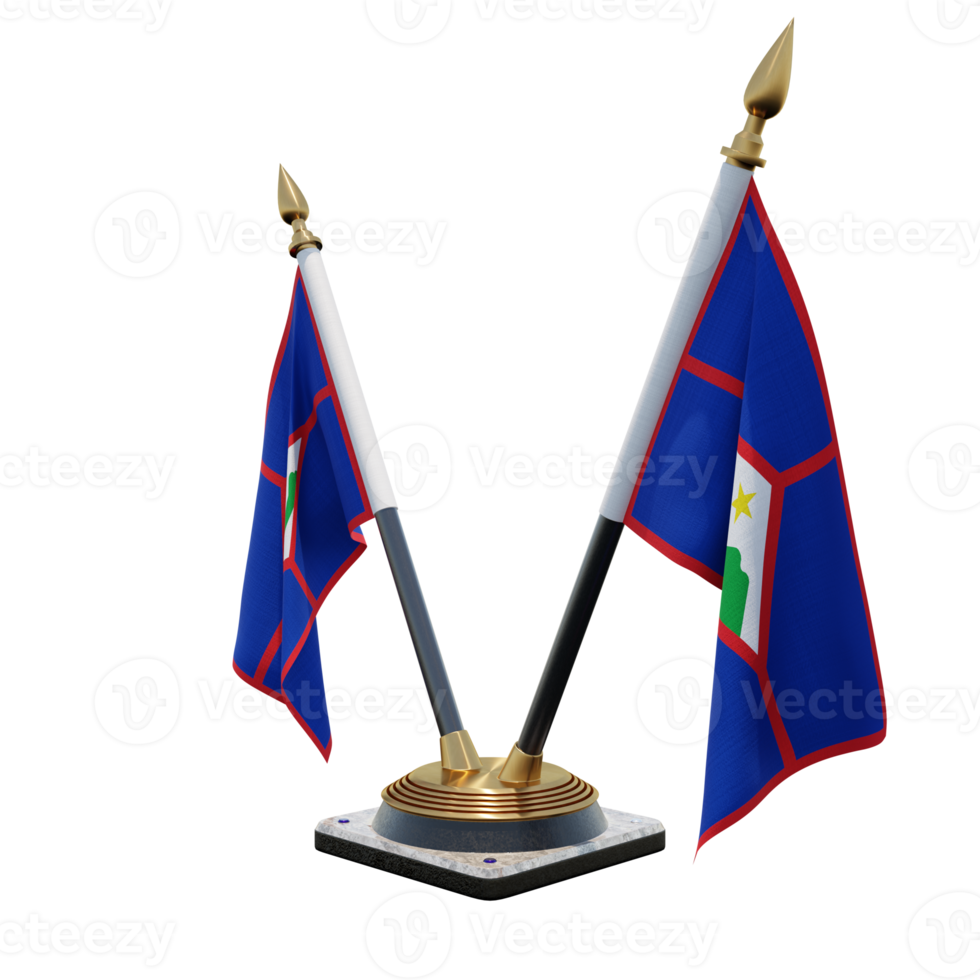 Sint Eustatius 3d illustration Double V Desk Flag Stand png