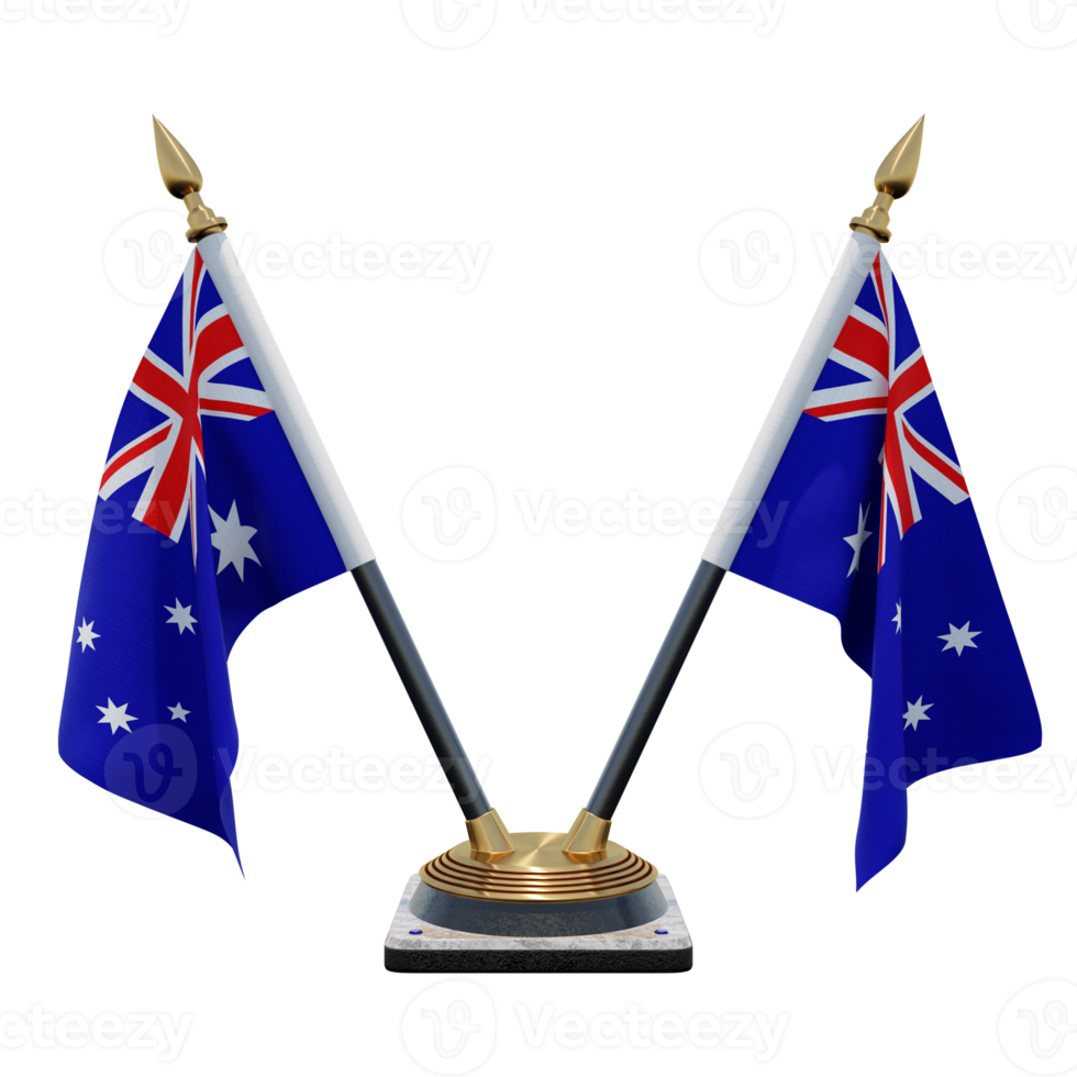 australien 3d-illustration doppel-v-tischfahnenständer png
