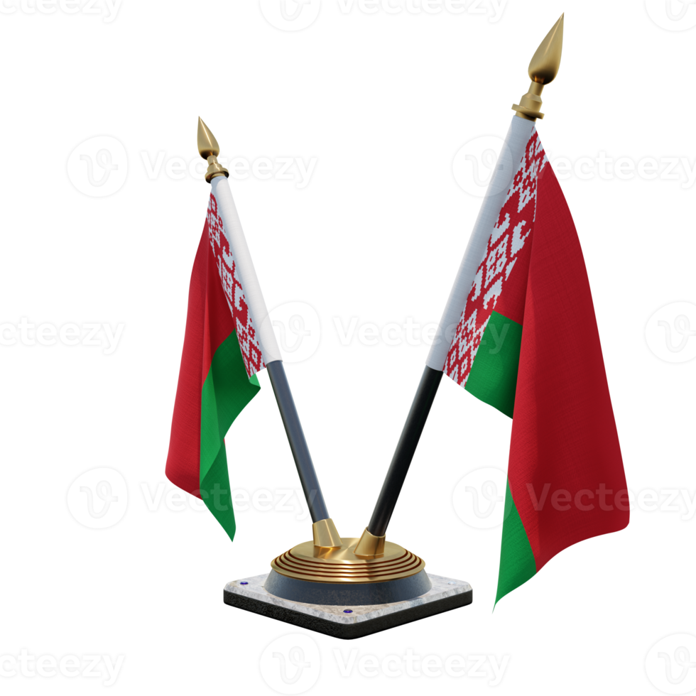 Belarus 3d illustration Double V Desk Flag Stand png