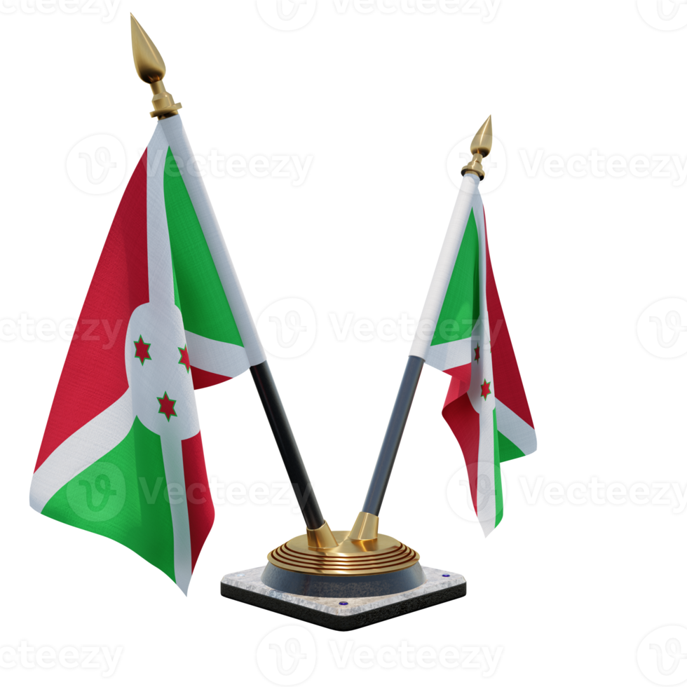 Burundi 3d illustration Double V Desk Flag Stand png