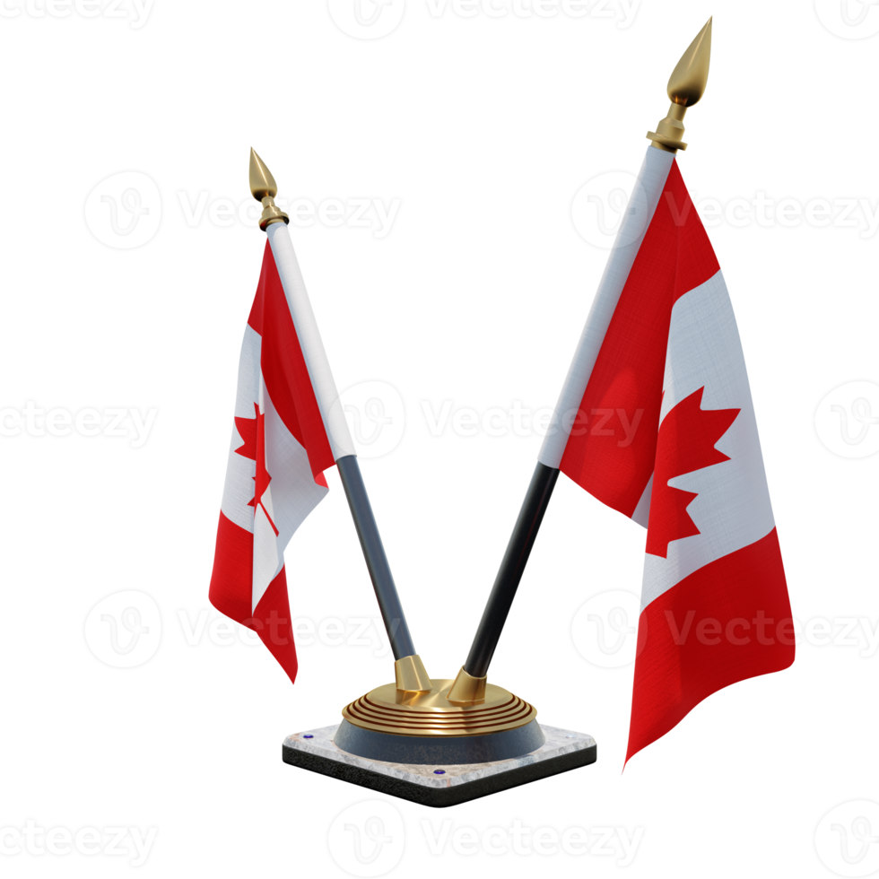 Canada 3d illustratie dubbele v bureau vlag staan png