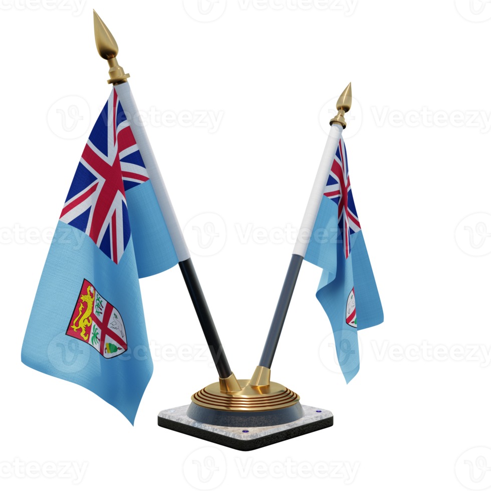 Fiji 3d illustration Double V Desk Flag Stand png