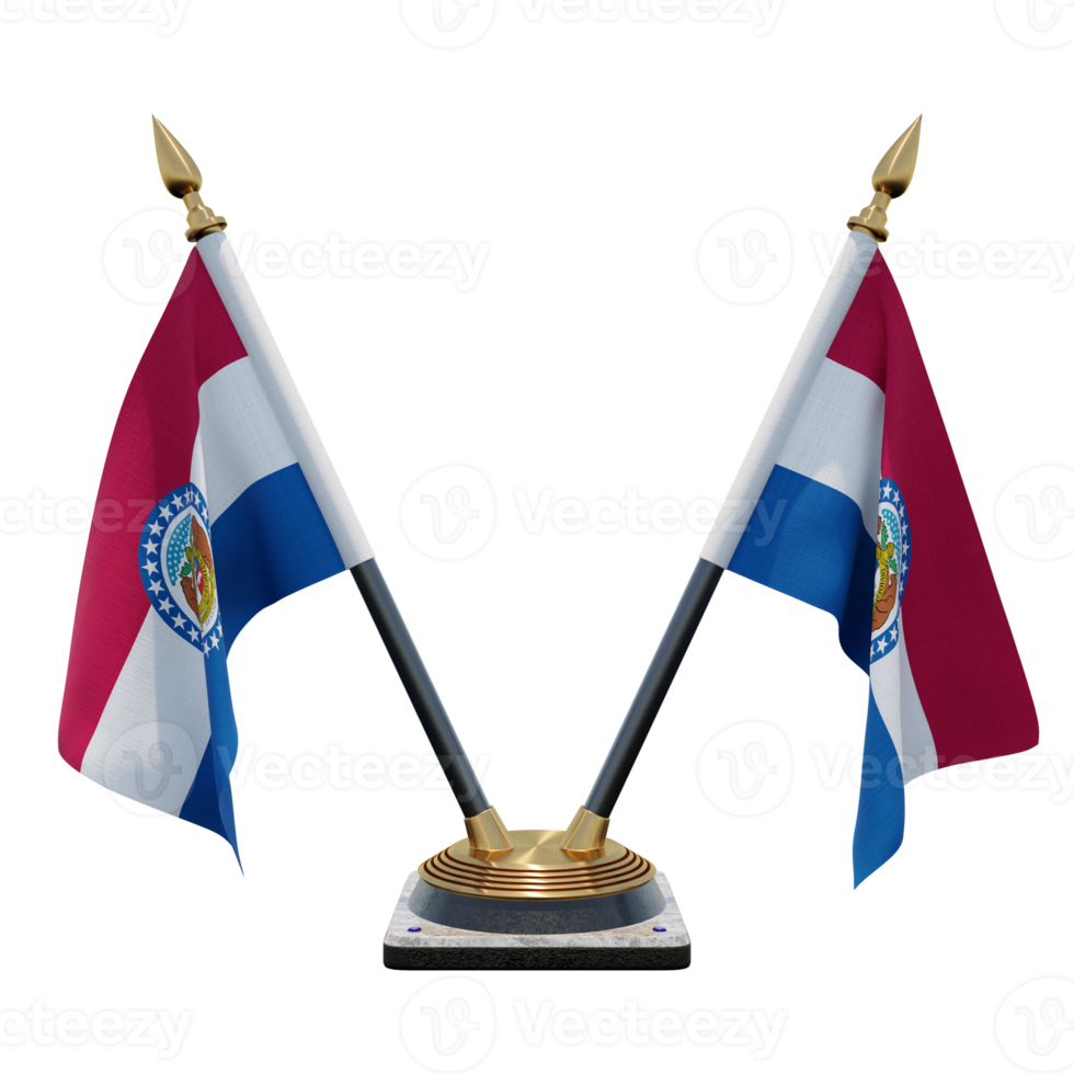 Missouri 3d illustration Double V Desk Flag Stand png