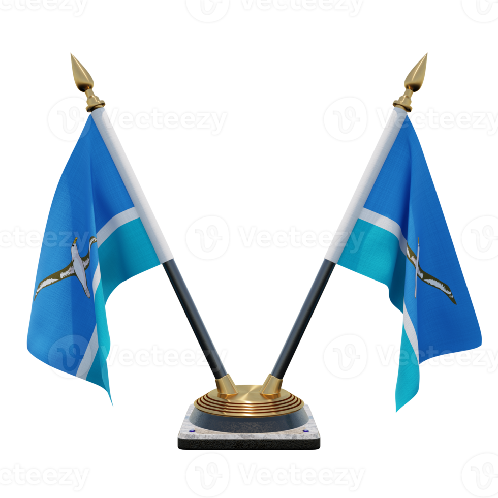 Midway Islands 3d illustration Double V Desk Flag Stand png