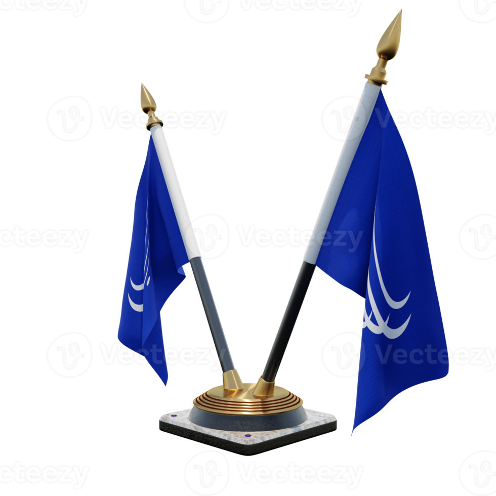 Union of South American Nations 3d illustration Double V Desk Flag Stand png