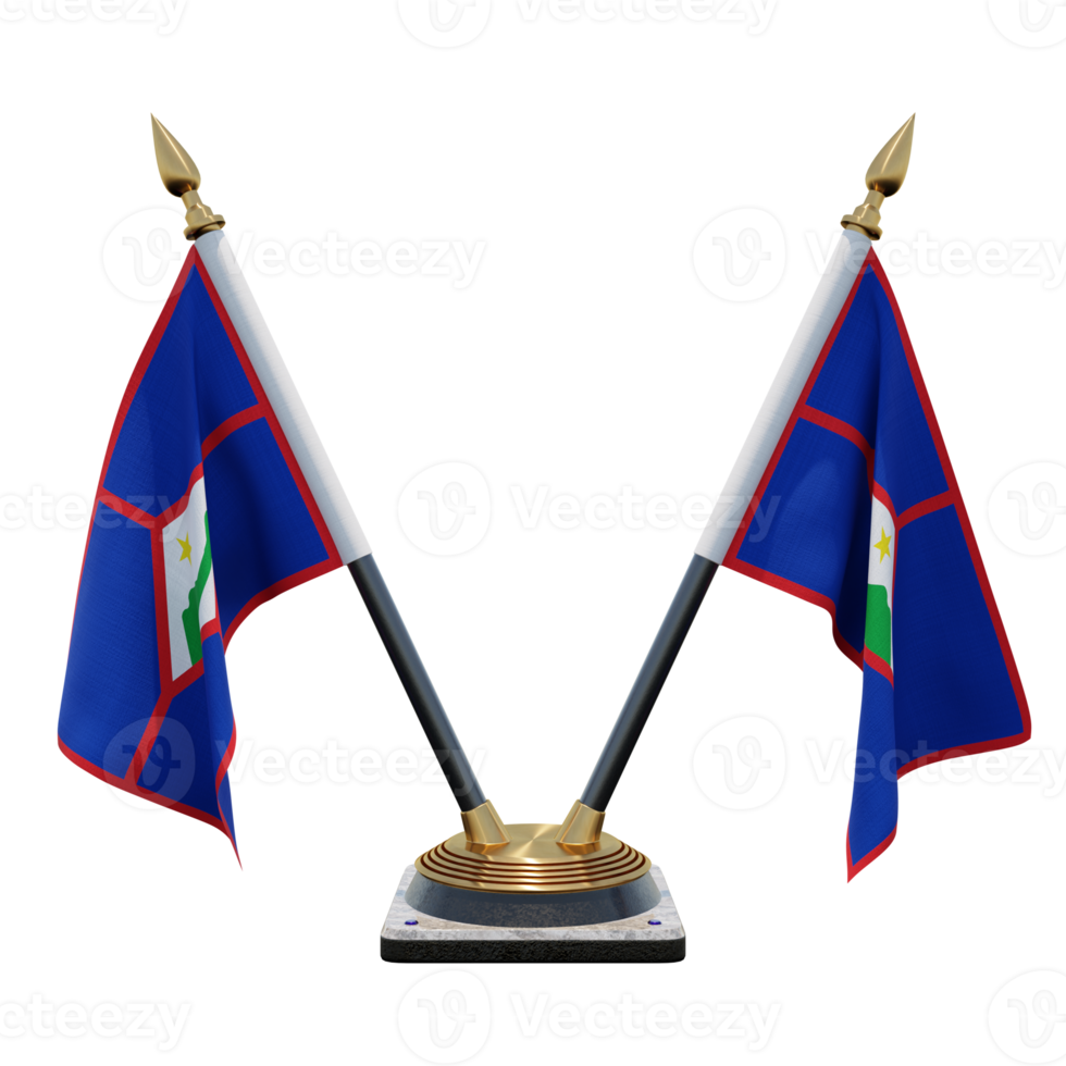 Sint Eustatius 3d illustration Double V Desk Flag Stand png