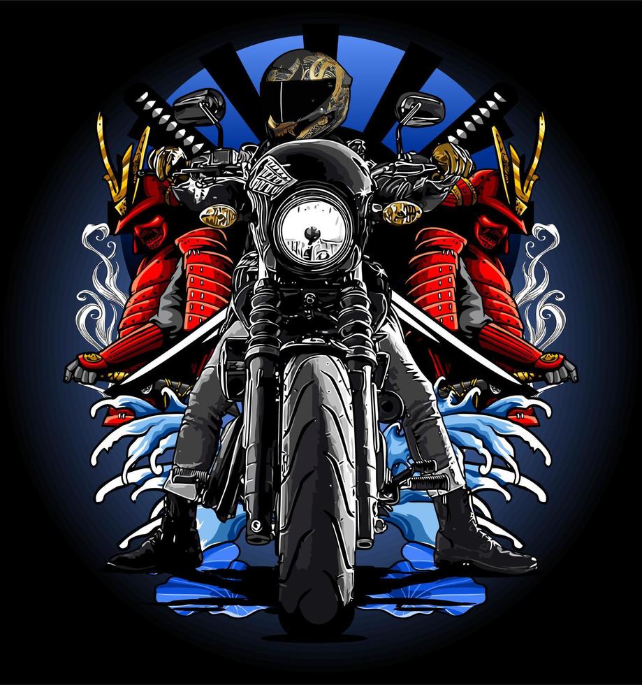 touring bike and rider vector