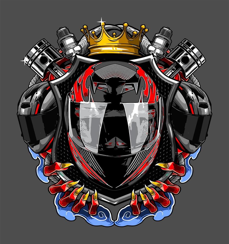 helmet with shield vector template