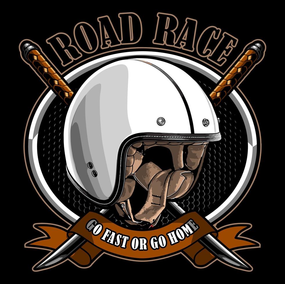 motorcycle helmet and katana vector