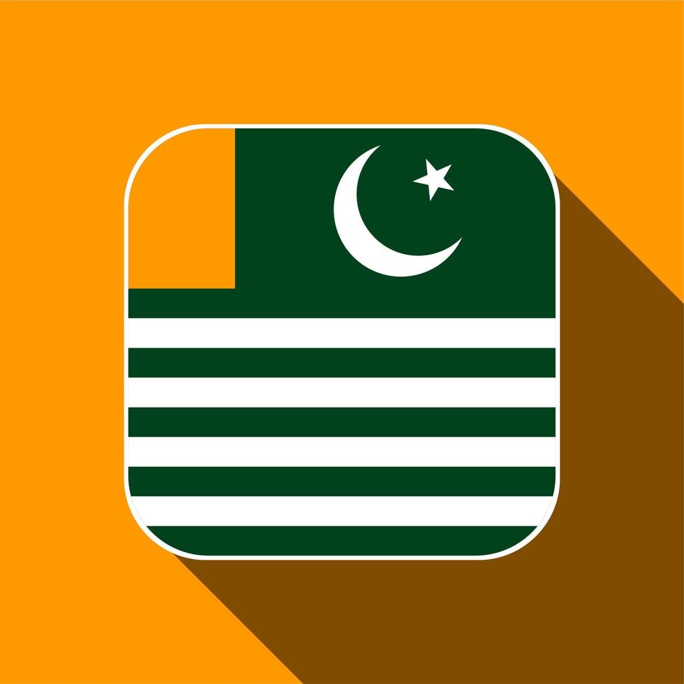 Azad Kashmir flag, official colors. Vector illustration.