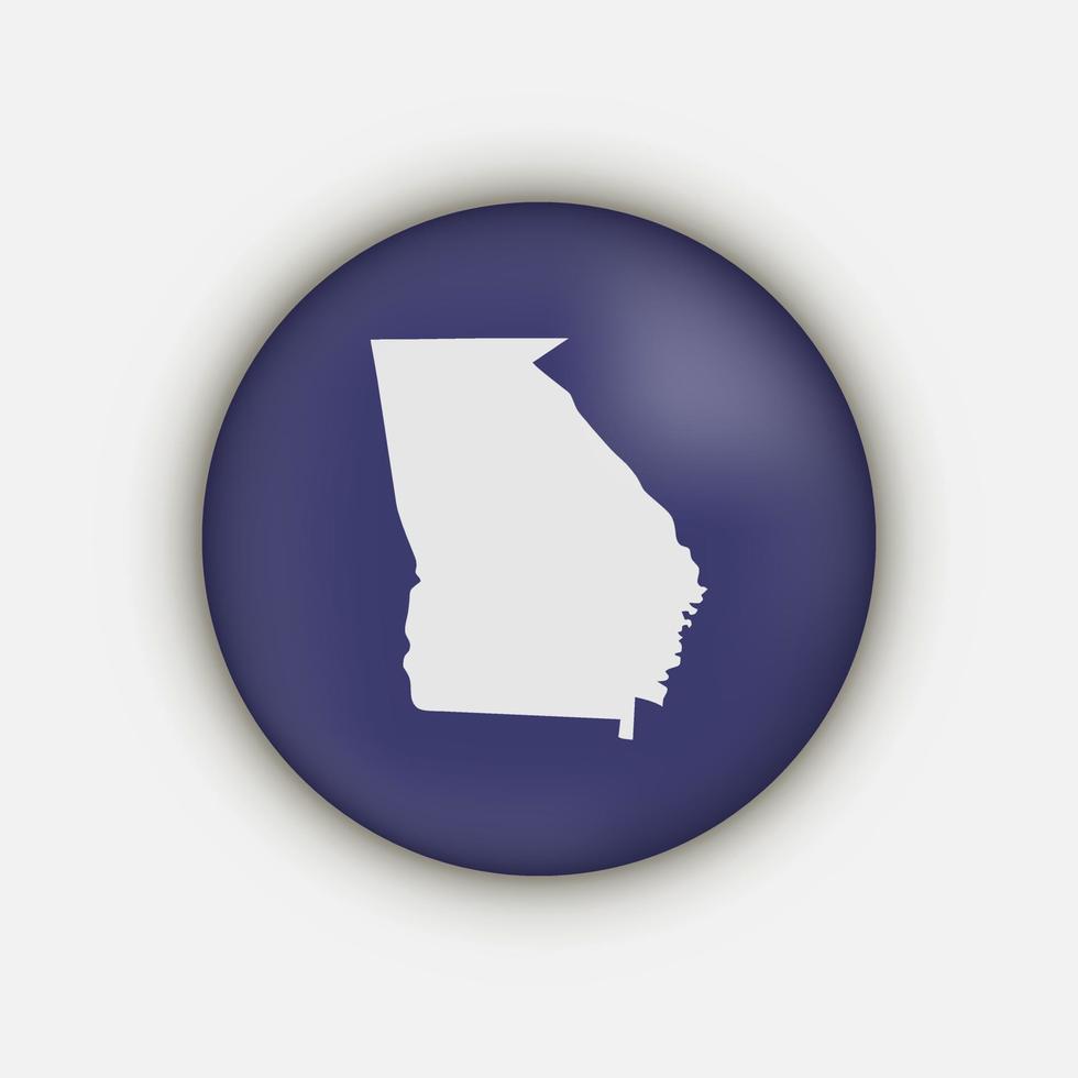 Georgia state circle map with long shadow vector