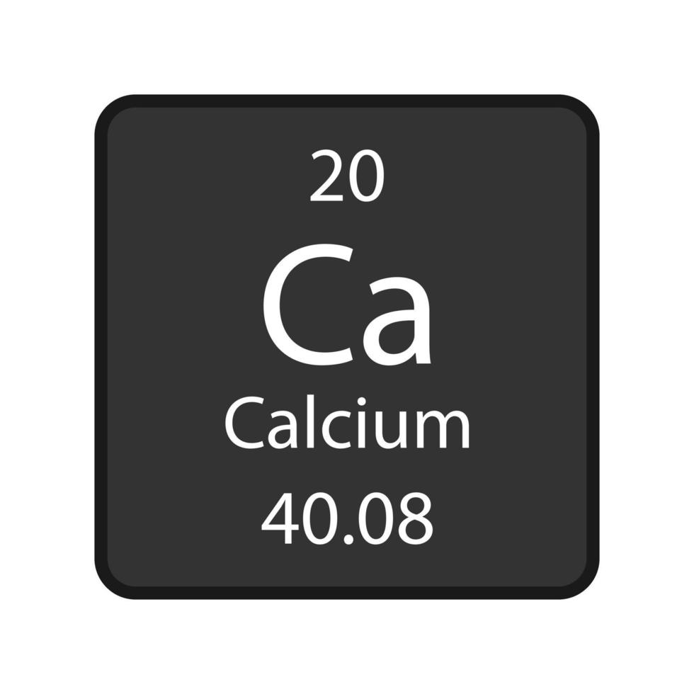 Calcium symbol. Chemical element of the periodic table. Vector illustration.