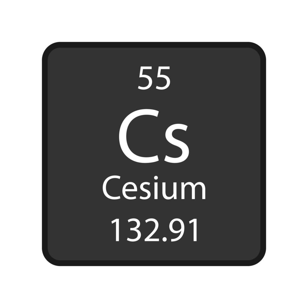 Cesium symbol. Chemical element of the periodic table. Vector