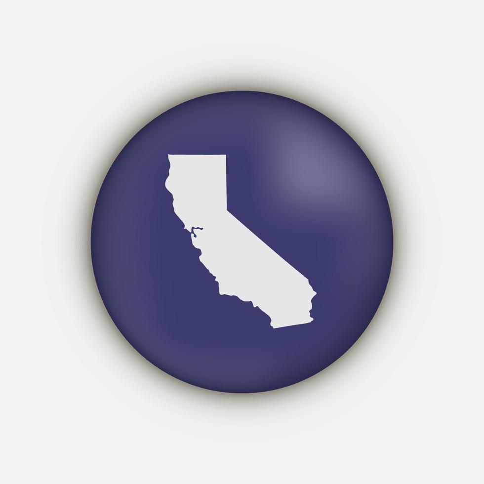 California state circle map with long shadow vector