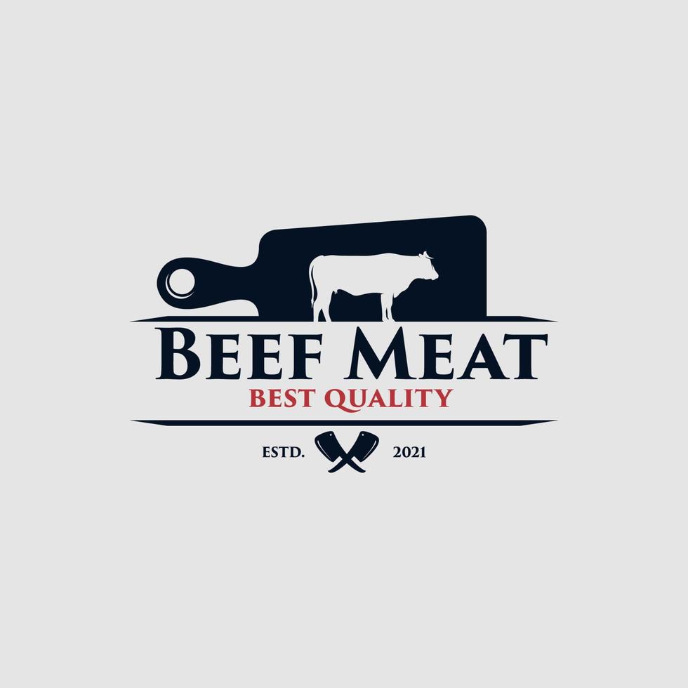 diseño de logotipo de mejor calidad de carne de res vector