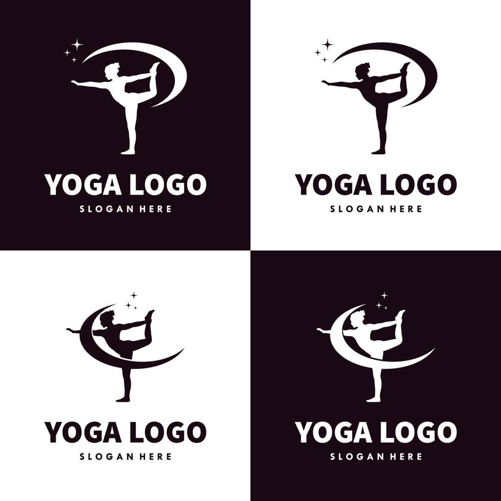 conjunto de diseño de plantilla de logotipo de yoga vector