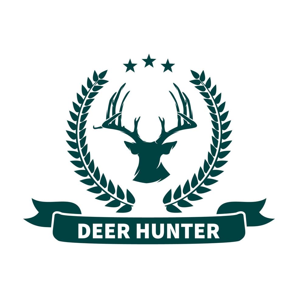 deer hunting logo design template vector