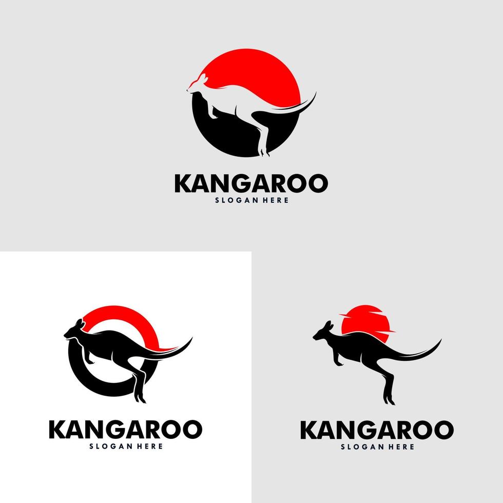 Kangaroo logo, icon vector design template