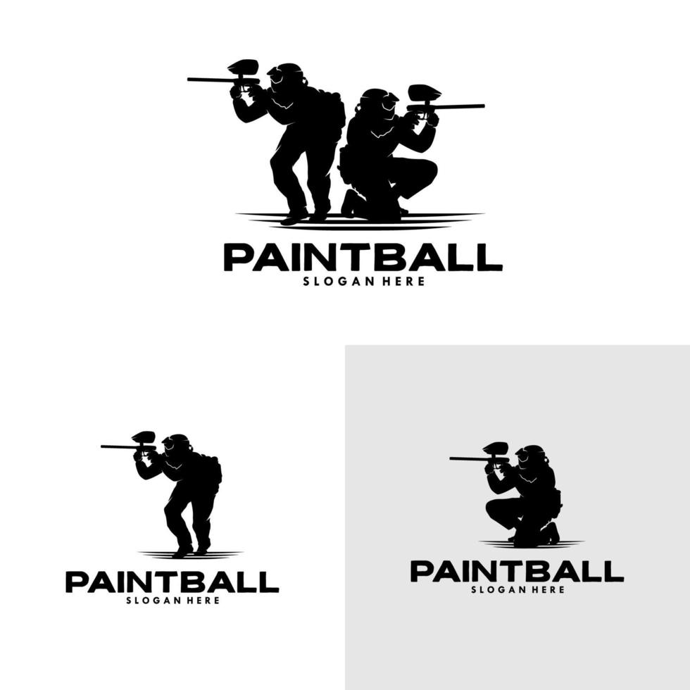 paintball team logo design template vector