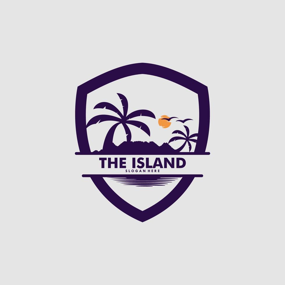 island logo design vector template Premium Vector