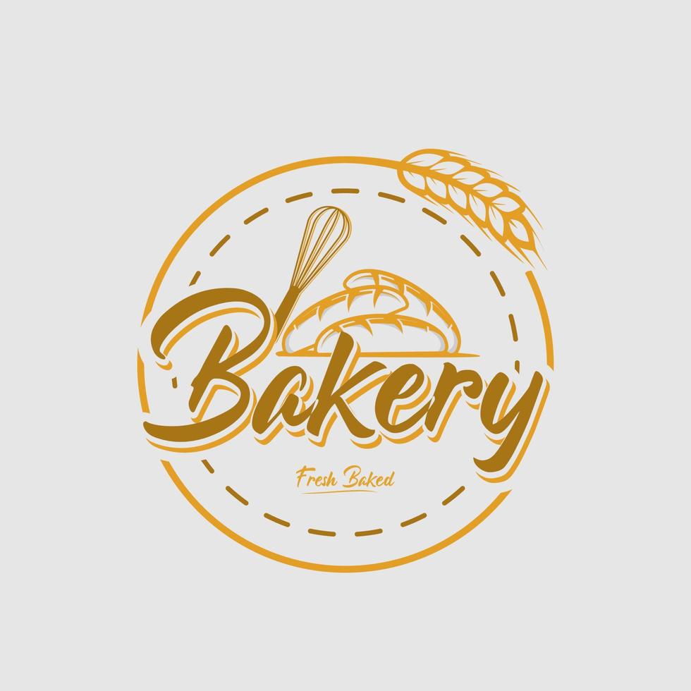 A collection of bakery logo design template vector