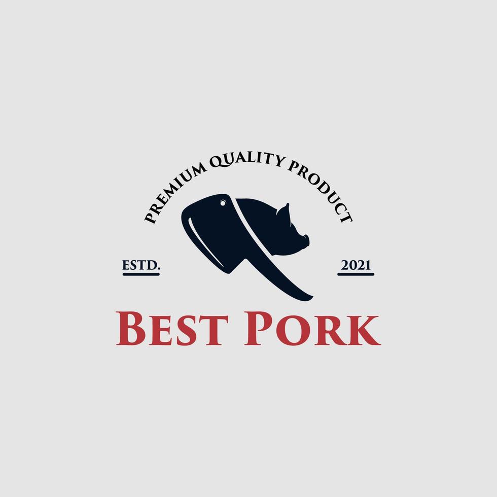 Barbecue restaurant logo concept with a pork Premium Vector