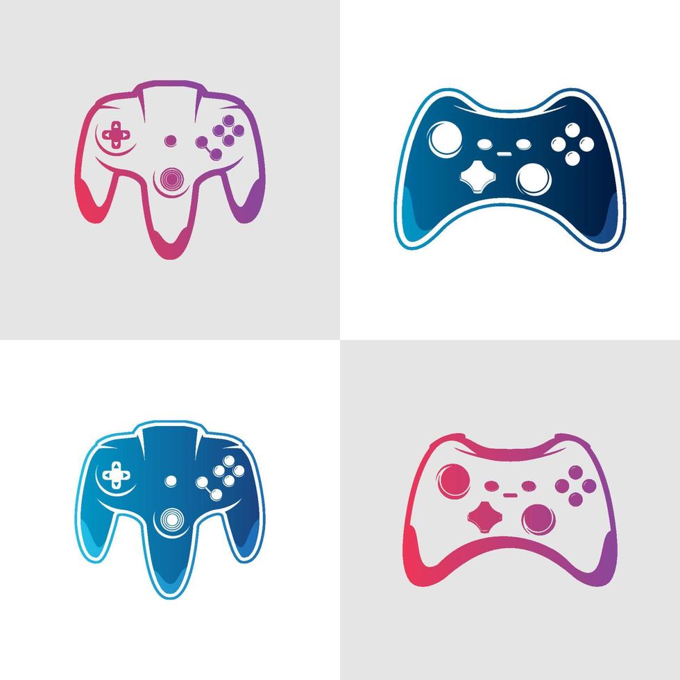 set of logo vector game joystick illustration logo design