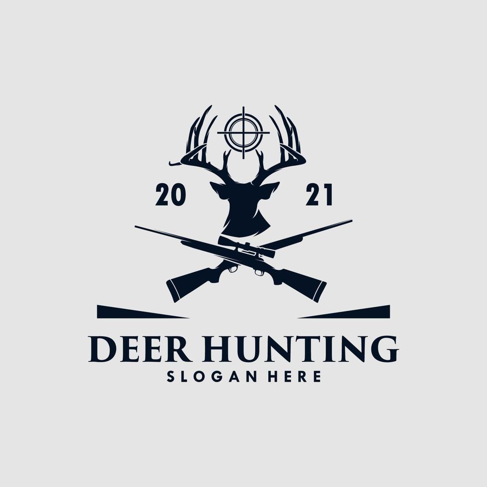 plantilla de diseño de logotipo de caza de ciervos vector