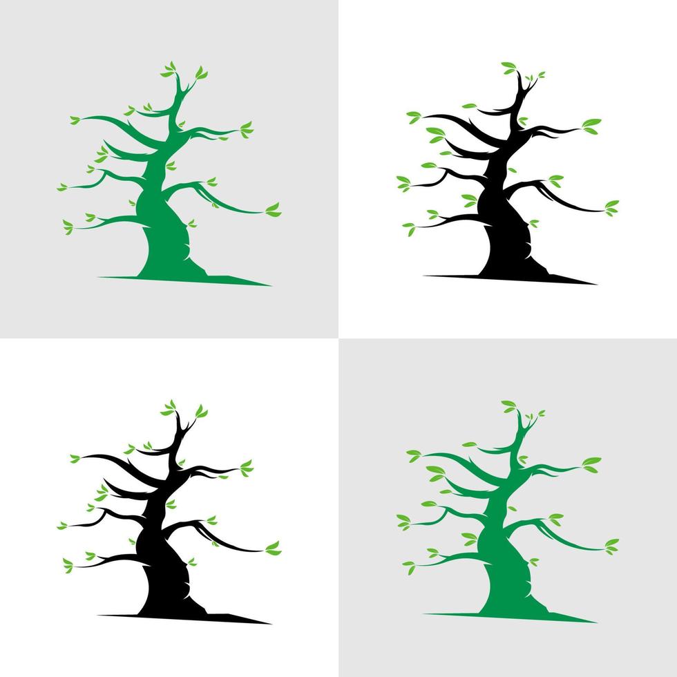 conjunto de plantilla de diseño de vector de logotipo de árbol