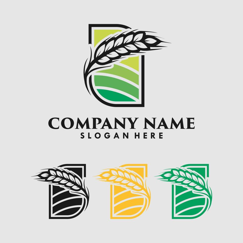 plantilla de diseño de logotipo de grano de trigo vector