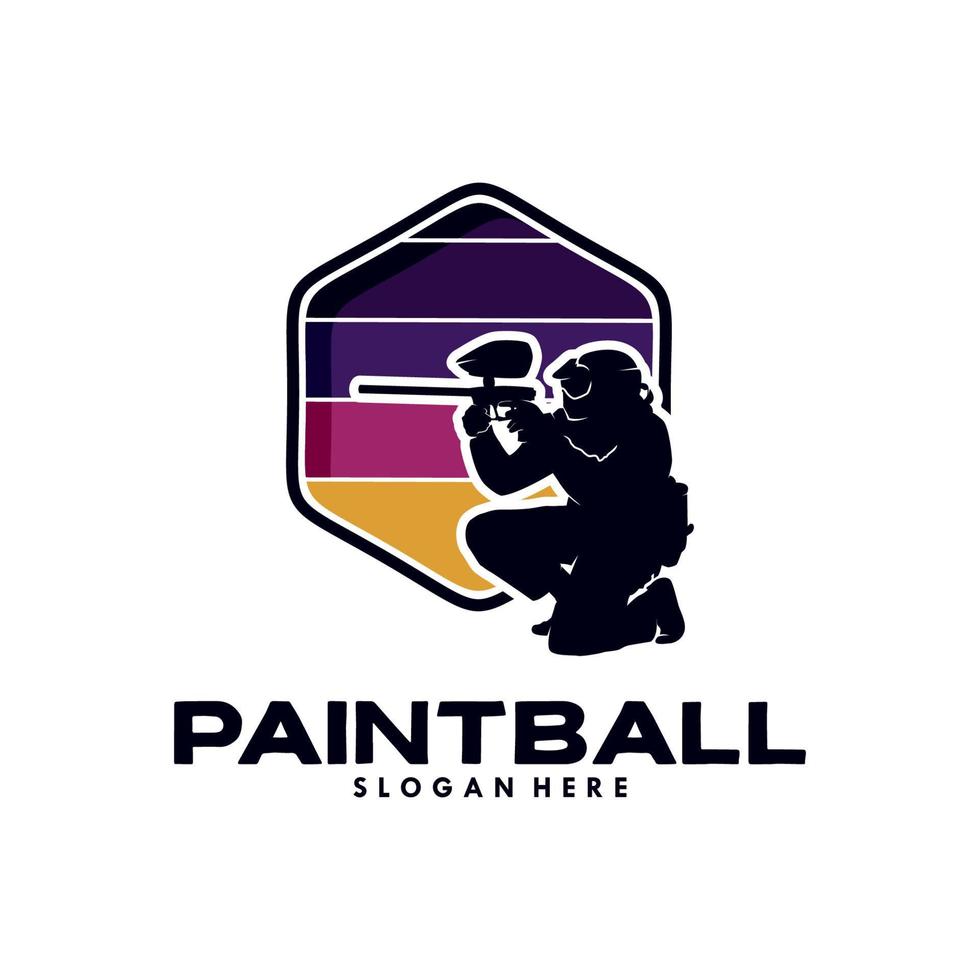 paintball team logo design template vector