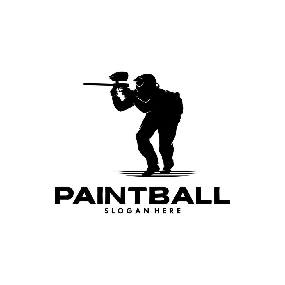 plantilla de diseño de logotipo de equipo de paintball vector