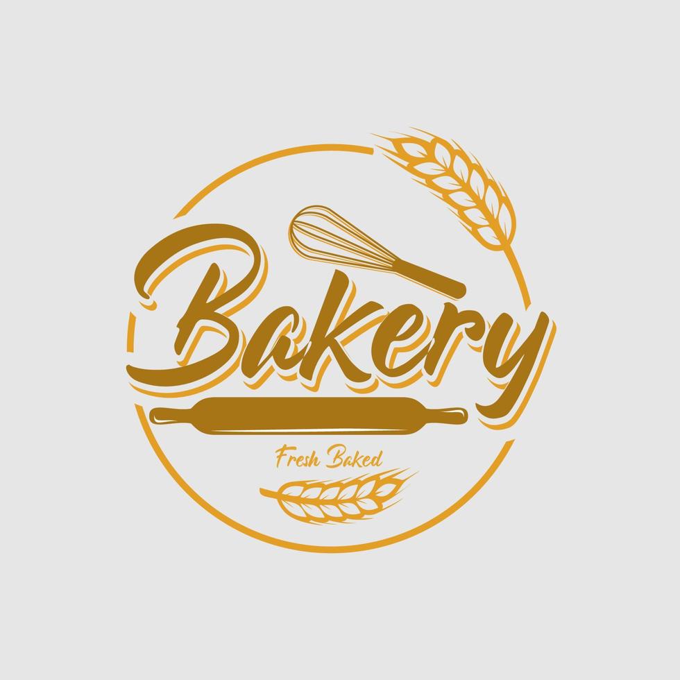 A collection of bakery logo design template vector