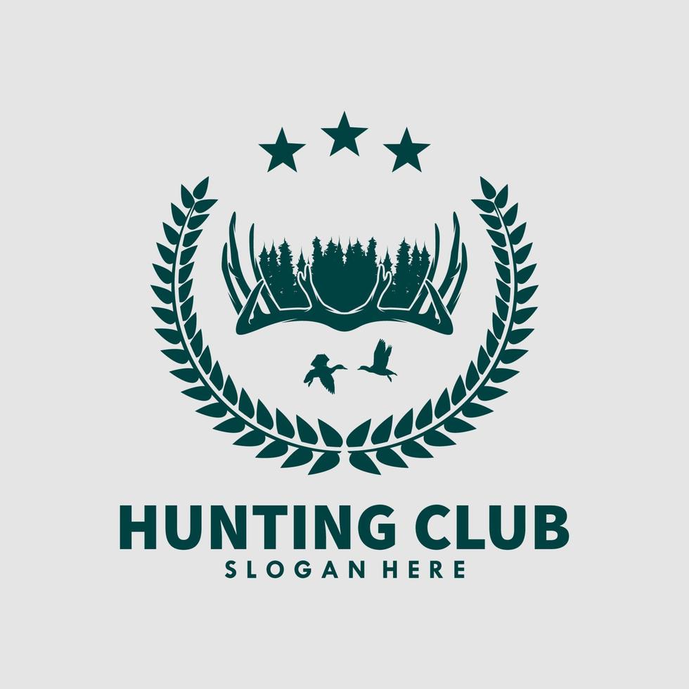 hunting club logo design template vector