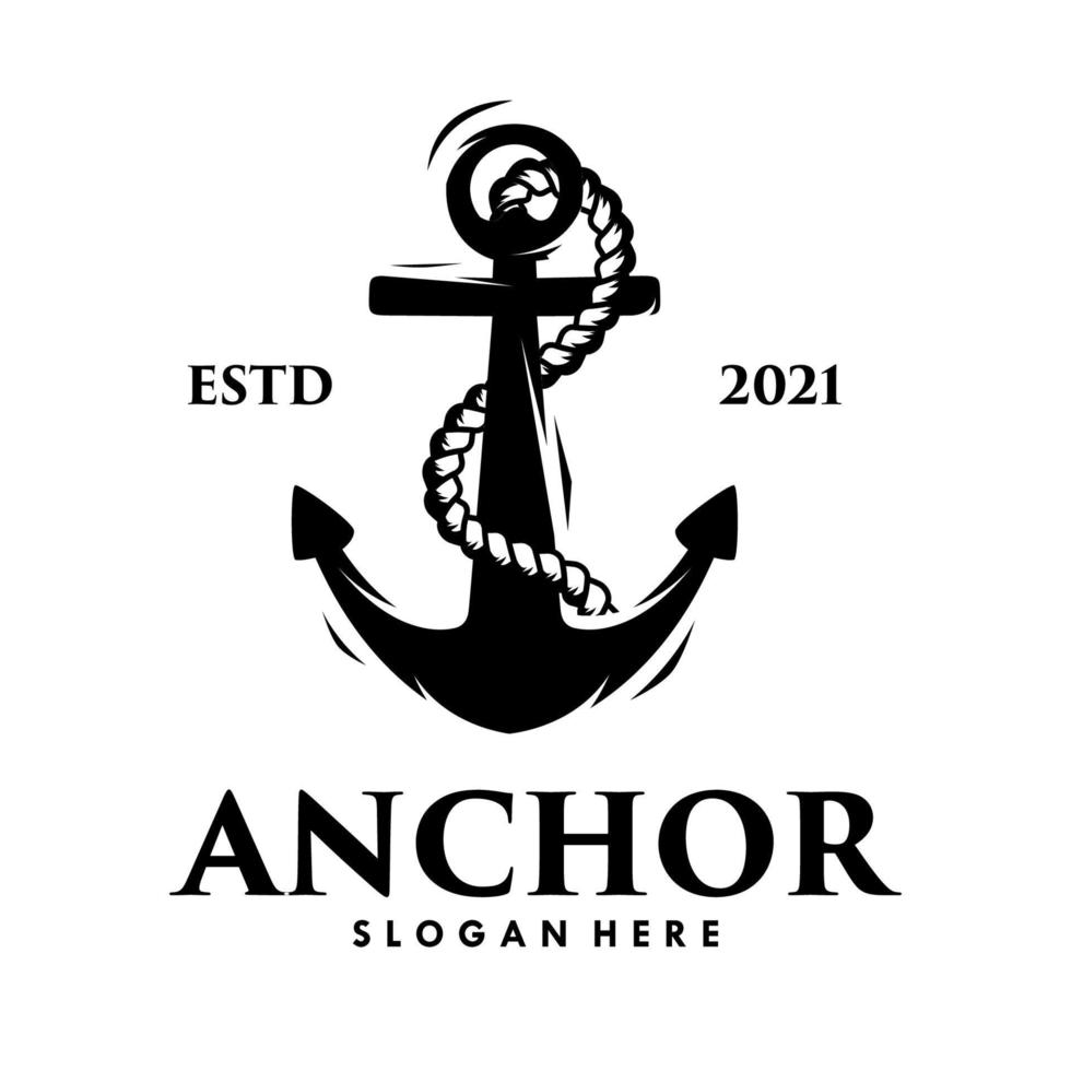Vector Anchor Illustration silhouette logo design