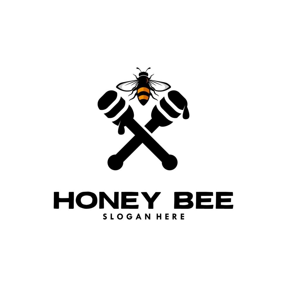 honey bee logo template illustration vector graphic