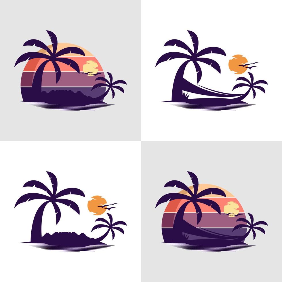 island logo design vector template Premium Vector