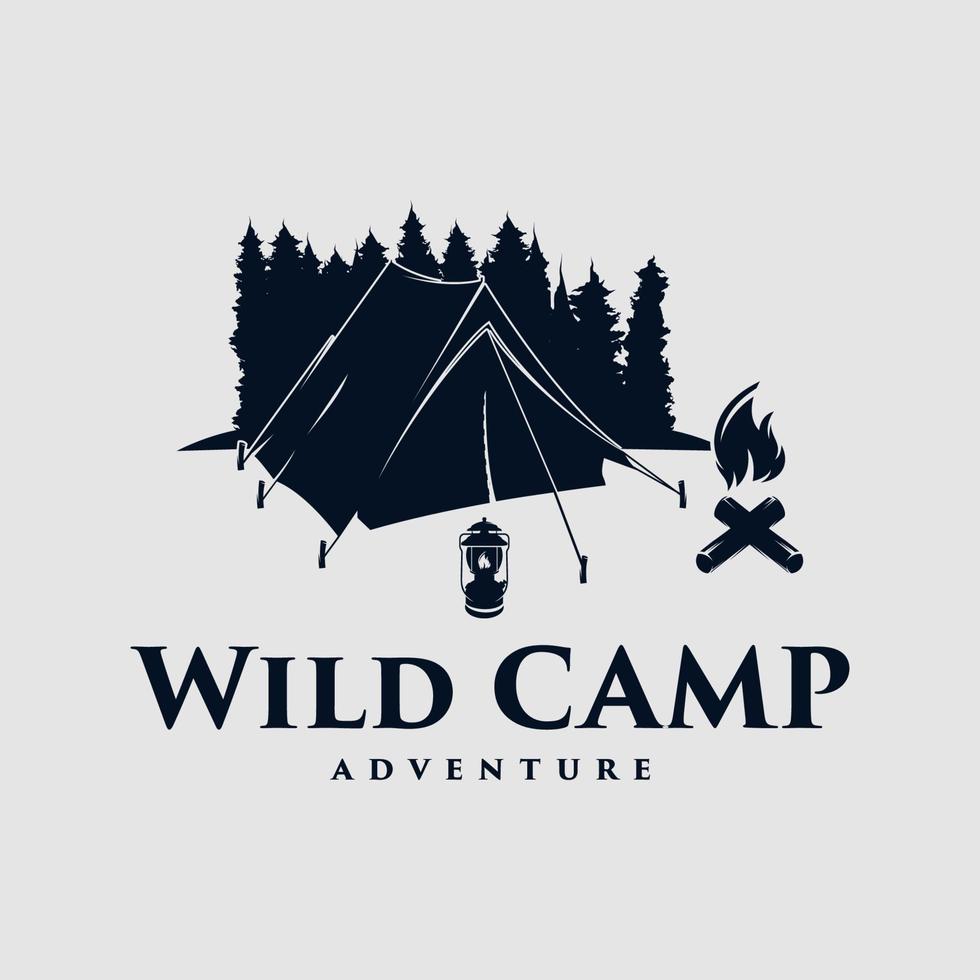 Wild camp logo design vector template