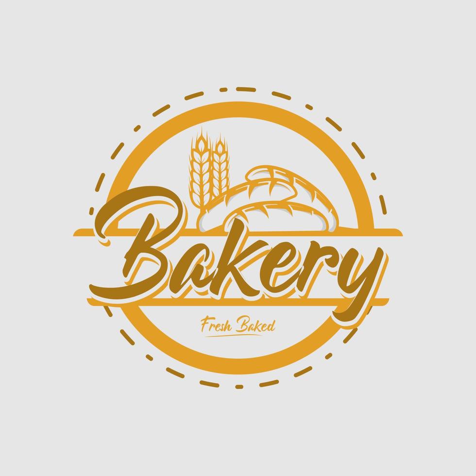 A collection of bakery logo design template vector