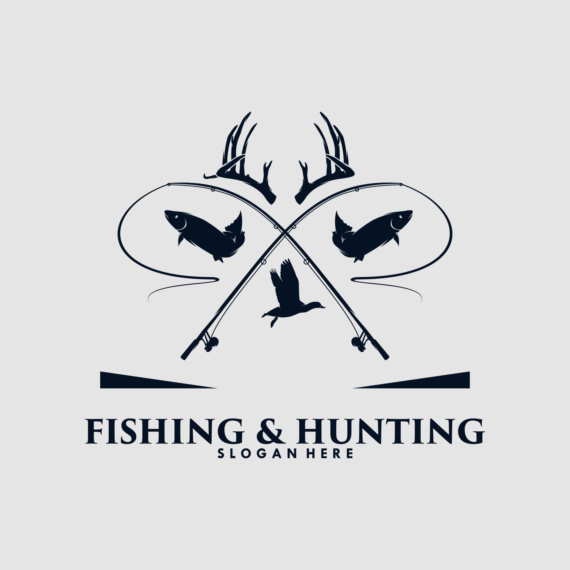 Hunting and Fishing logo design template 11223988 Vector Art at Vecteezy