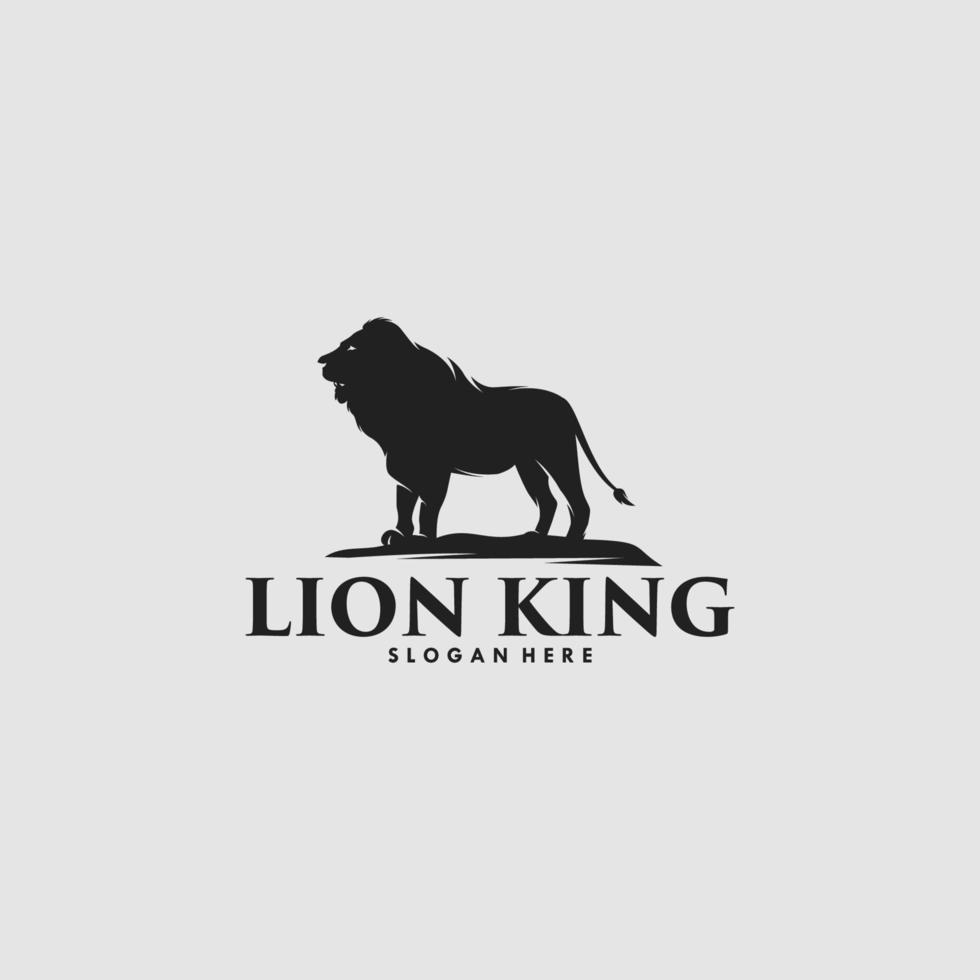 Lion king illustration logo design templates Premium Vector