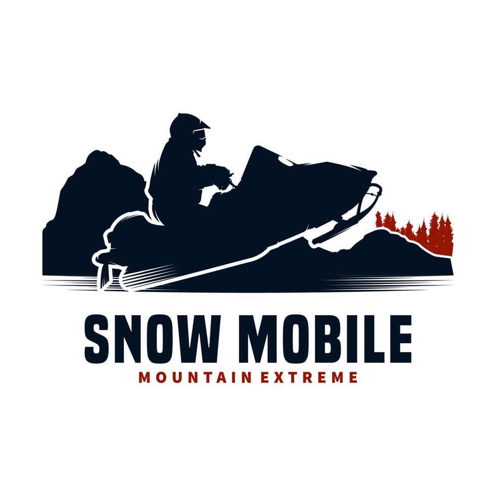 Snow Mobile vector illustration logo design