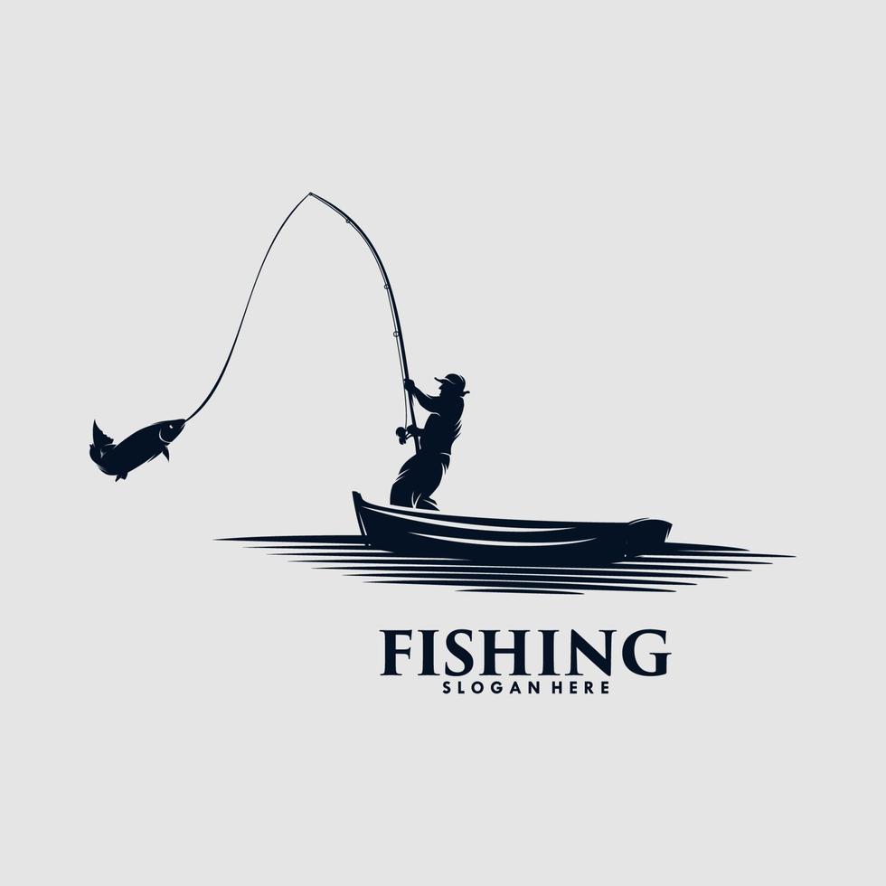 vector fishing logo design template