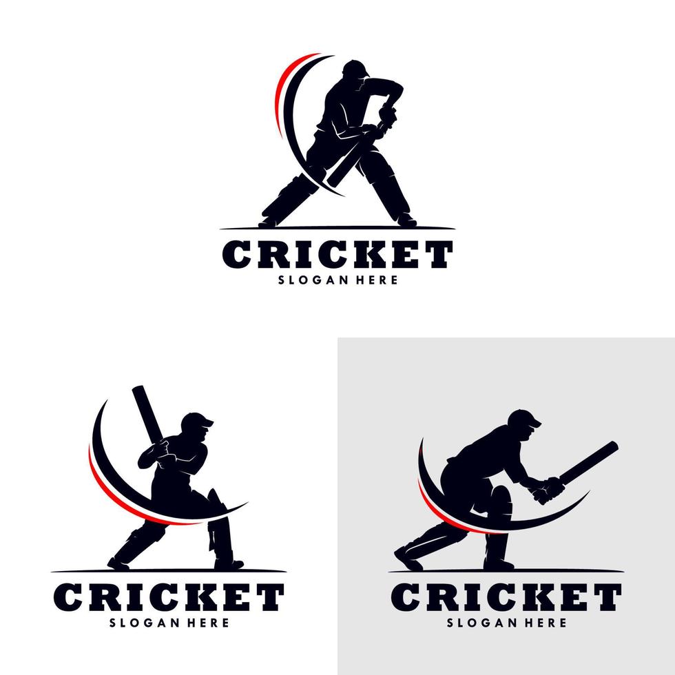 Set of Cricket Sport Logo Template Design vector