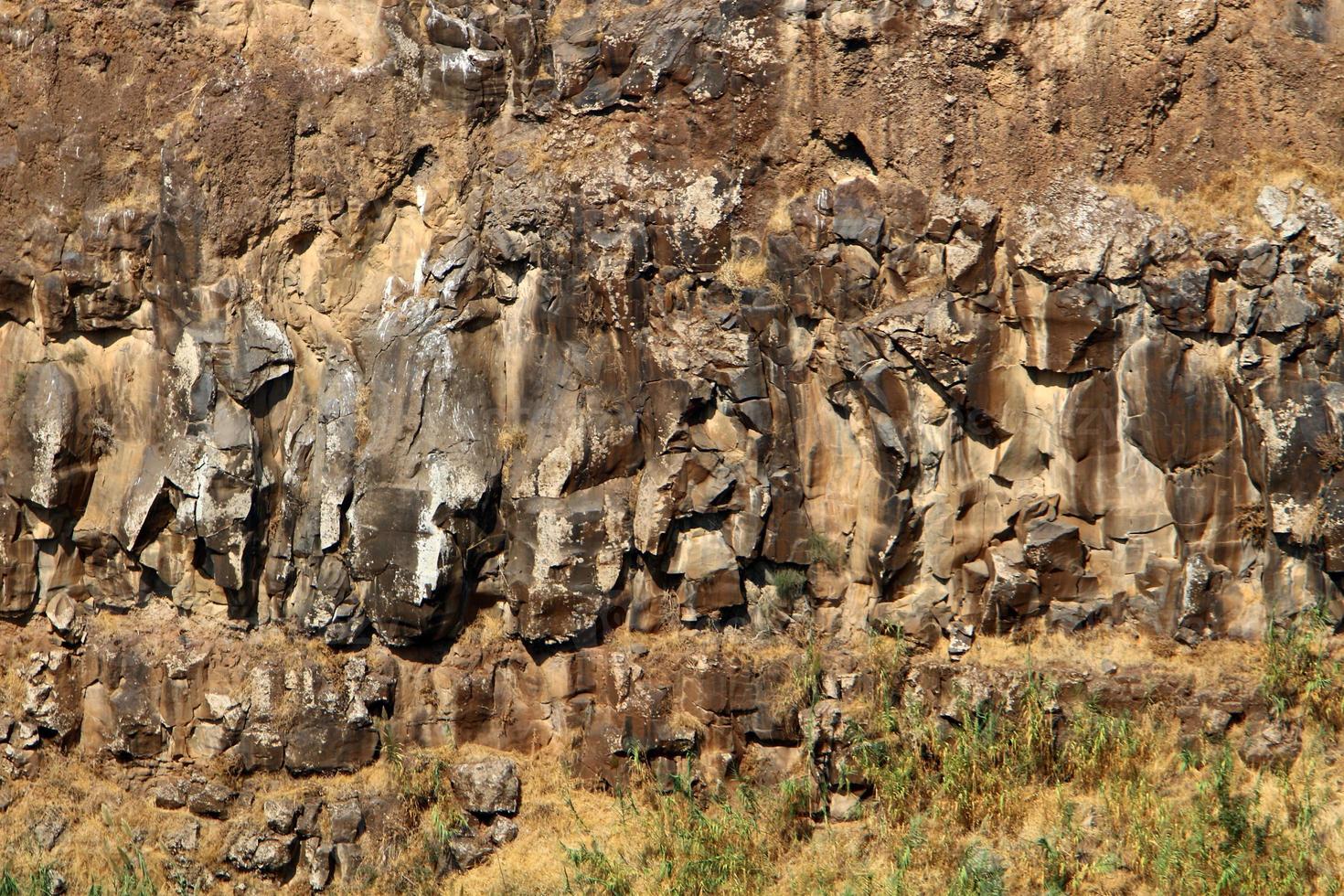 Rocks and cliffs in the mountains in northern Israel. photo