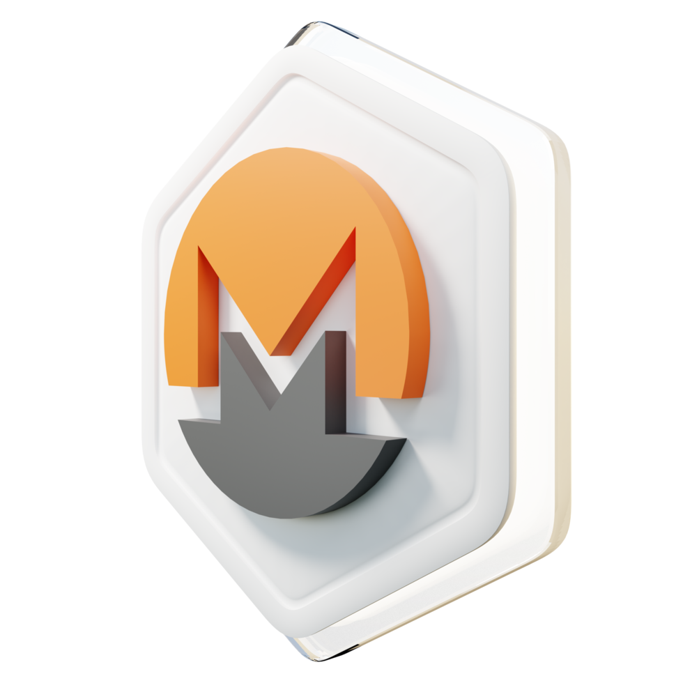 Monero XMR Badge Crypto 3D Rendering png