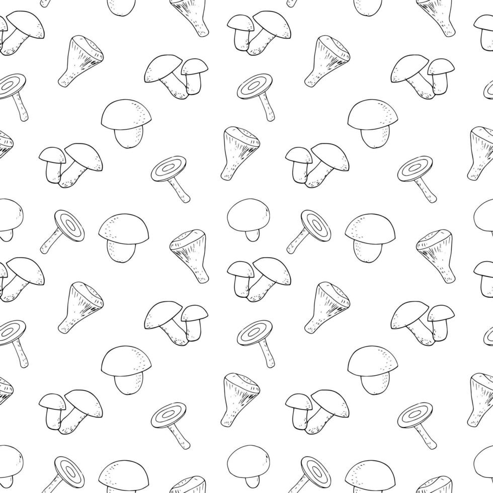 setas de patrones sin fisuras, fondo, papel tapiz. bosquejo garabato dibujado a mano. minimalismo monocromático escandinavo. plantas alimenticias vector